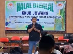 Halal Bihalal di Kecamatan Juwana, Sudi Rustanto Tekankan Persatuan dan Kinerja Sudi Rustanto, Anggota Komisi C DPRD Pati dalam acara halal bihalal yang diselenggarakan KKUB Kecamatan Juwana